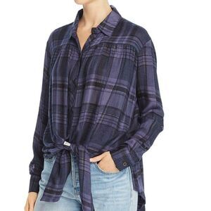 Vintage Havana Plaid Rayon Long Sleeve Shirt Small NWT